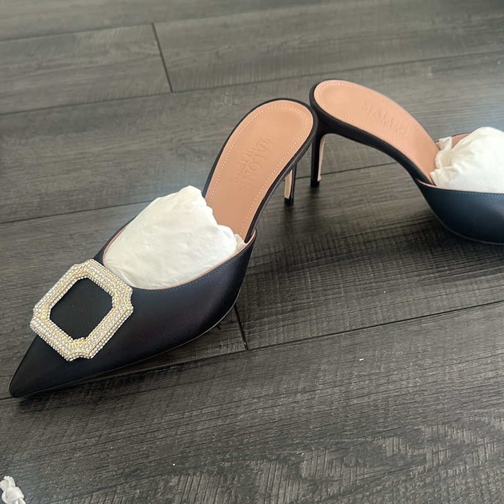 Malone Souliers Mona 70 Satin Mules BRAND NEW/NEVER WORN - Picture 5 of 14